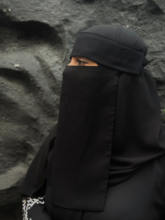 Saudi Flap Niqab with tie-elastic
