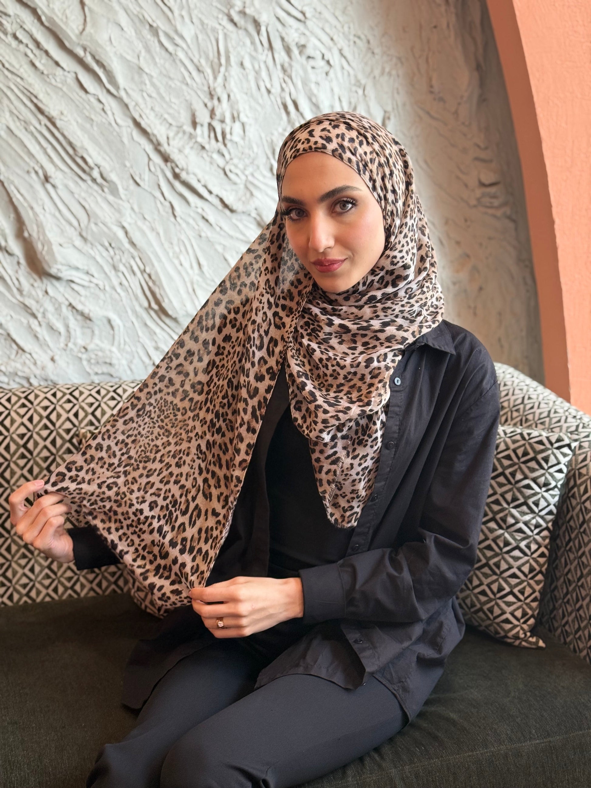 Cheetah Print Modal Hijab Awrah